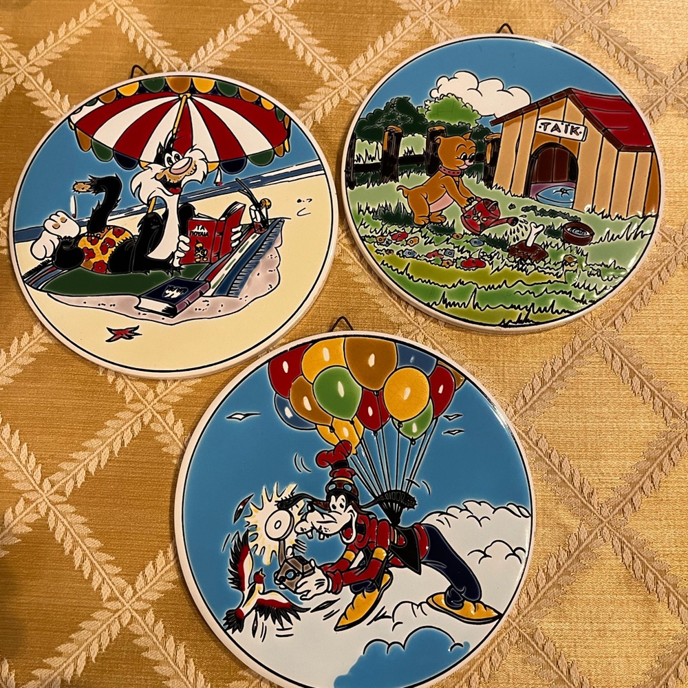 Disney Rare Nassos Rodos ceramic plates